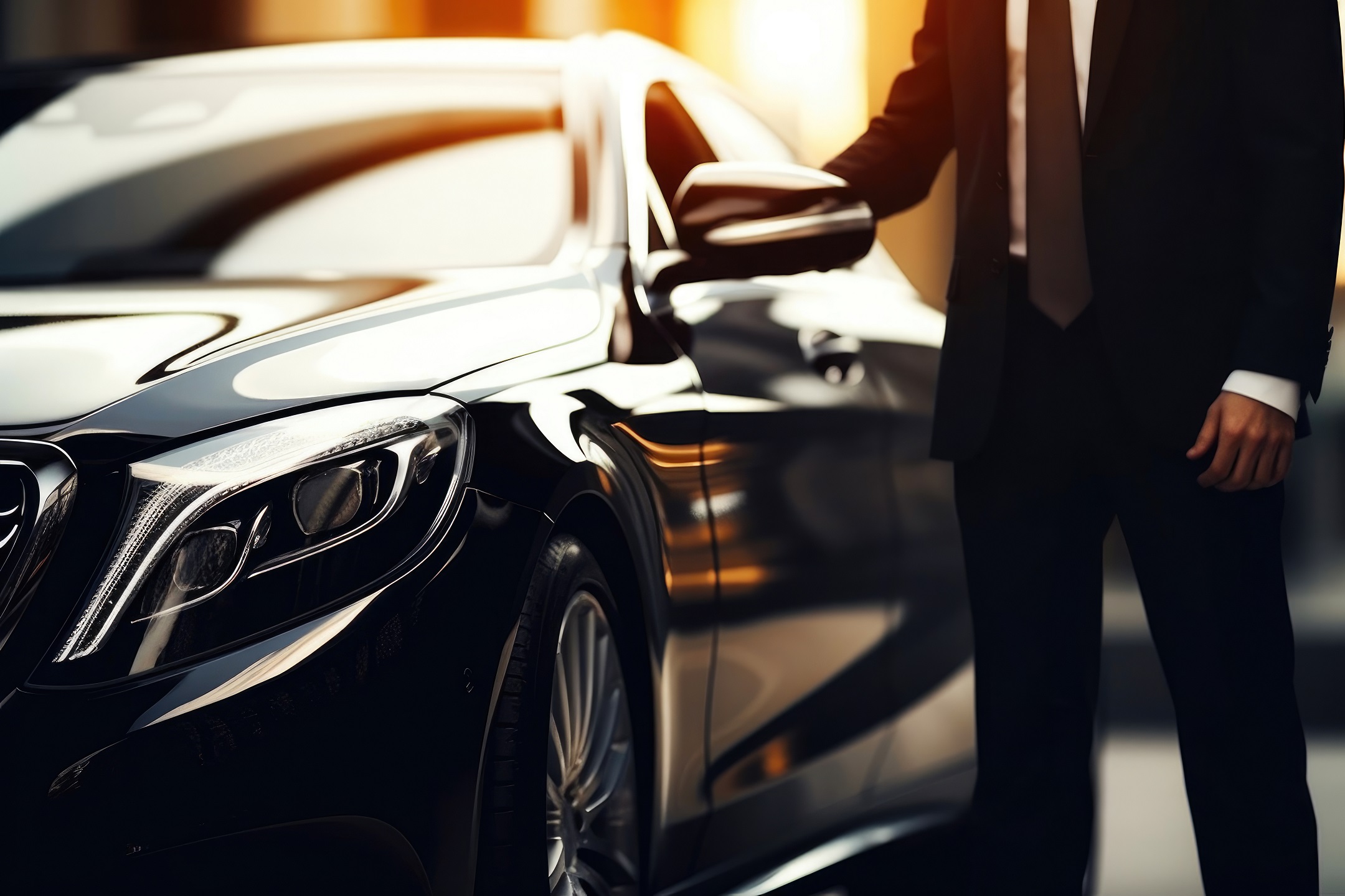 Luxury Car Chauffeur in Focus